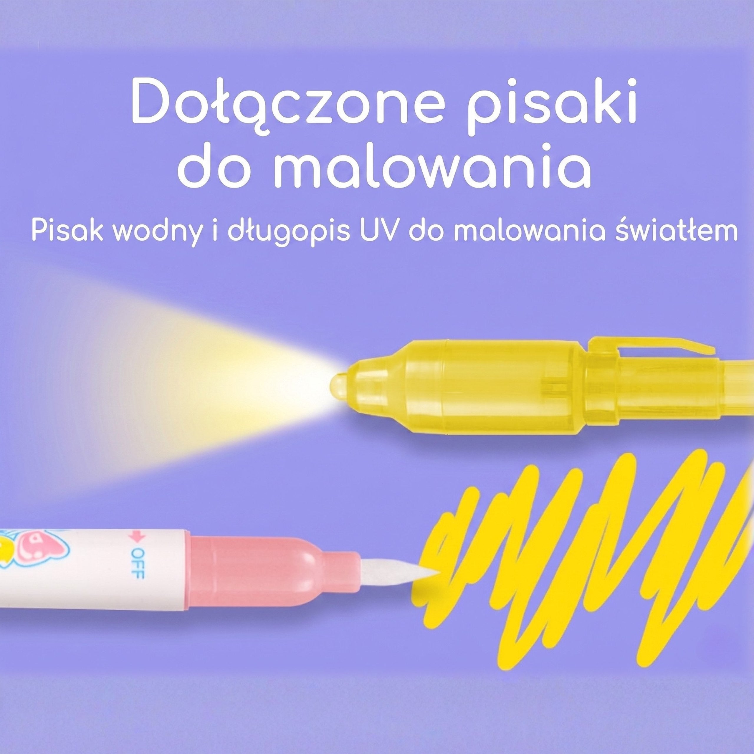 WOOPIE Mata Wodna do Malowania 2w1 XXL 100x70cm Świeci w Ciemności