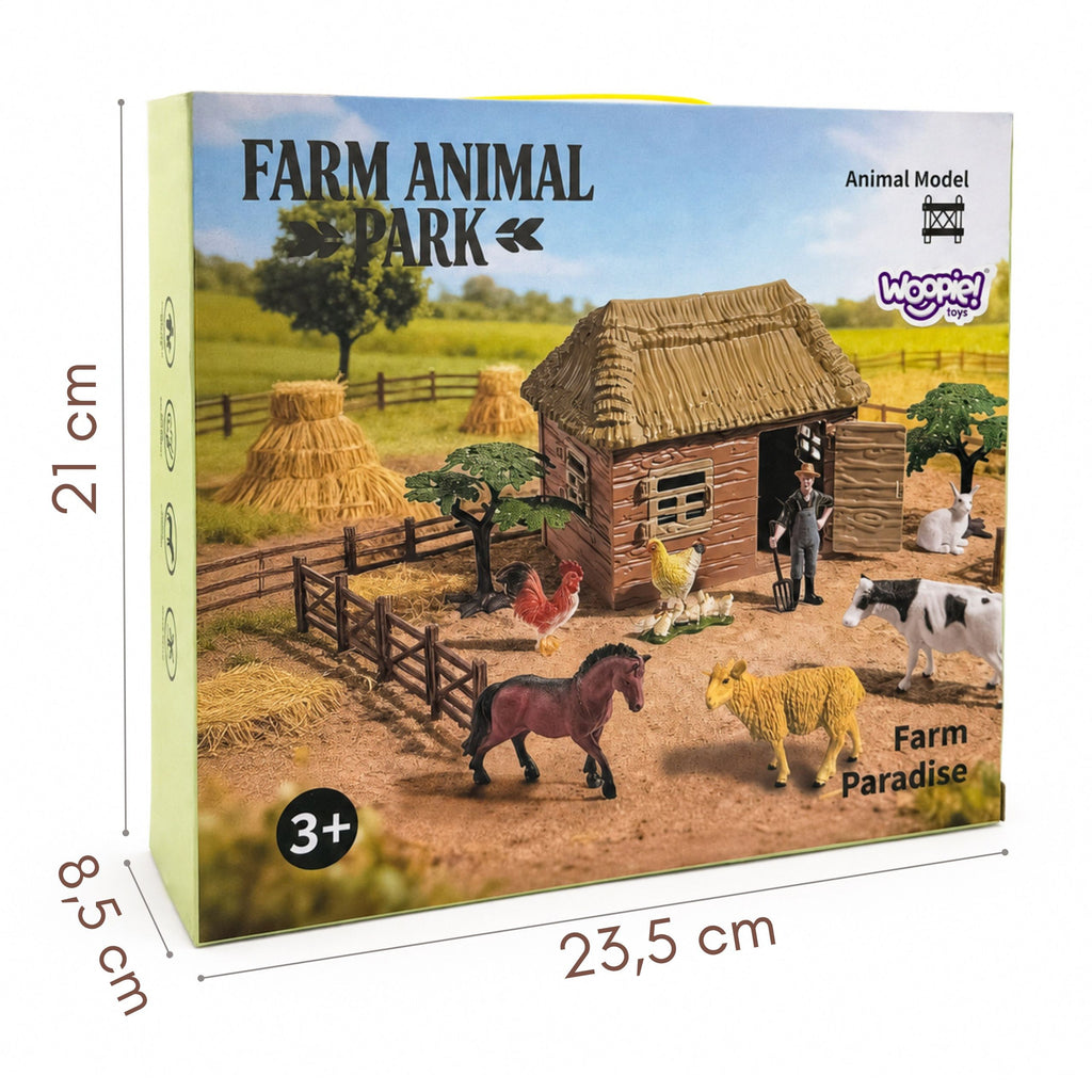 WOOPIE Zestaw Farma ze Zwierzętami Domek Figurki 37 el. Mały Farmer