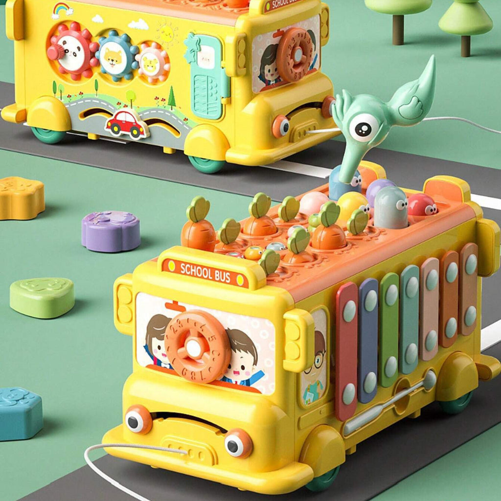 WOOPIE BABY Interaktywny Autobus Montessori Edukacyjny 6w1 Młoteczek Cymbałki +18 m