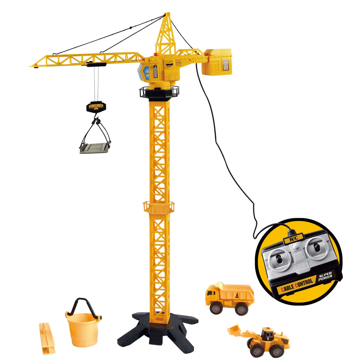 WOOPIE Dźwig Żuraw Zdalnie Sterowany 103 cm R/C Ciężarówka Koparka  + 4 Akc.