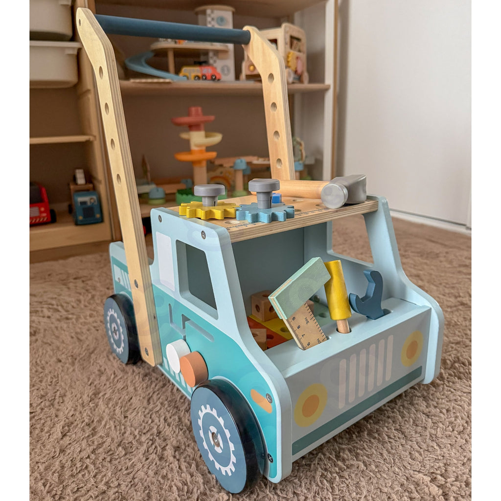 TOOKY TOY Drewniany Chodzik Samochód Mini Warsztat STEM