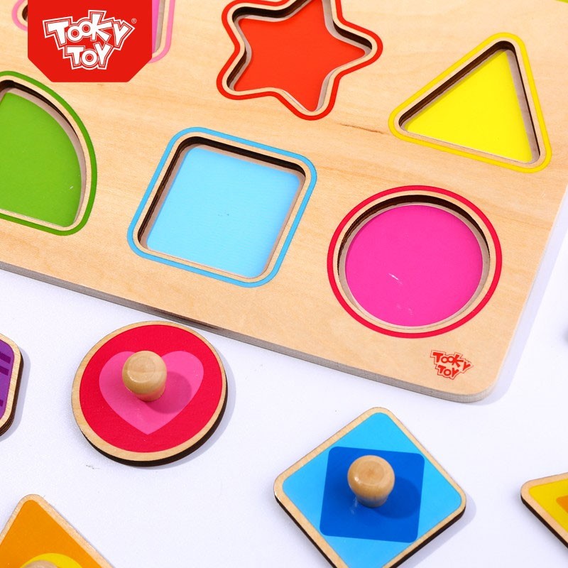 TOOKY TOY Puzzle Układanka Montessori Nauka Kształtów z Pinezkami