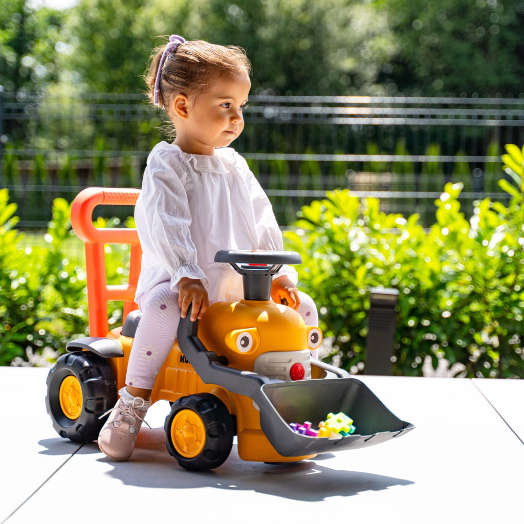 FALK Jeździk Traktor Koparka Komatsu z Łyżką i Klaksonem 1-3 Lat