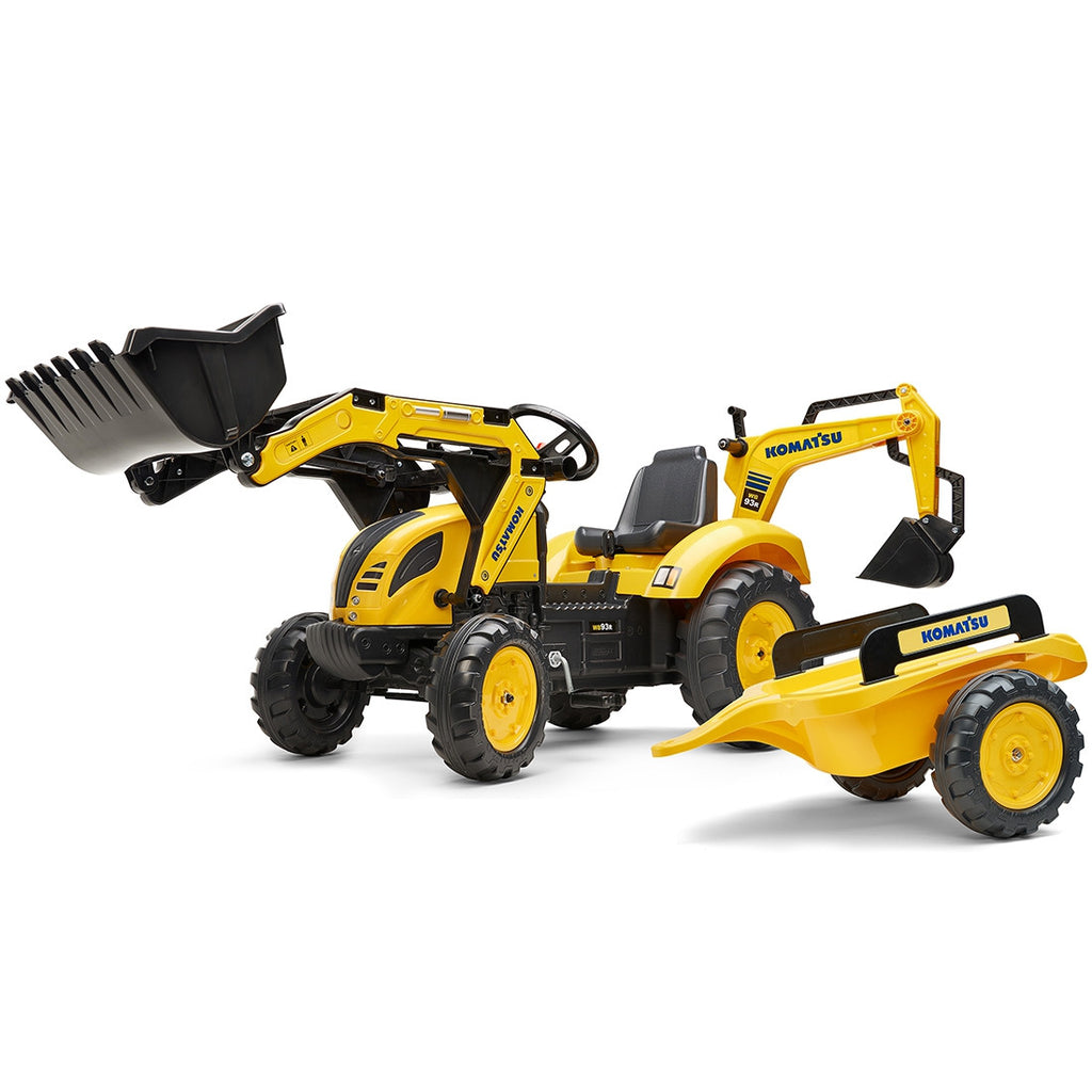FALK Traktor na Pedały Komatsu Koparko-Ładowarka z Przyczepą 3-7 lat