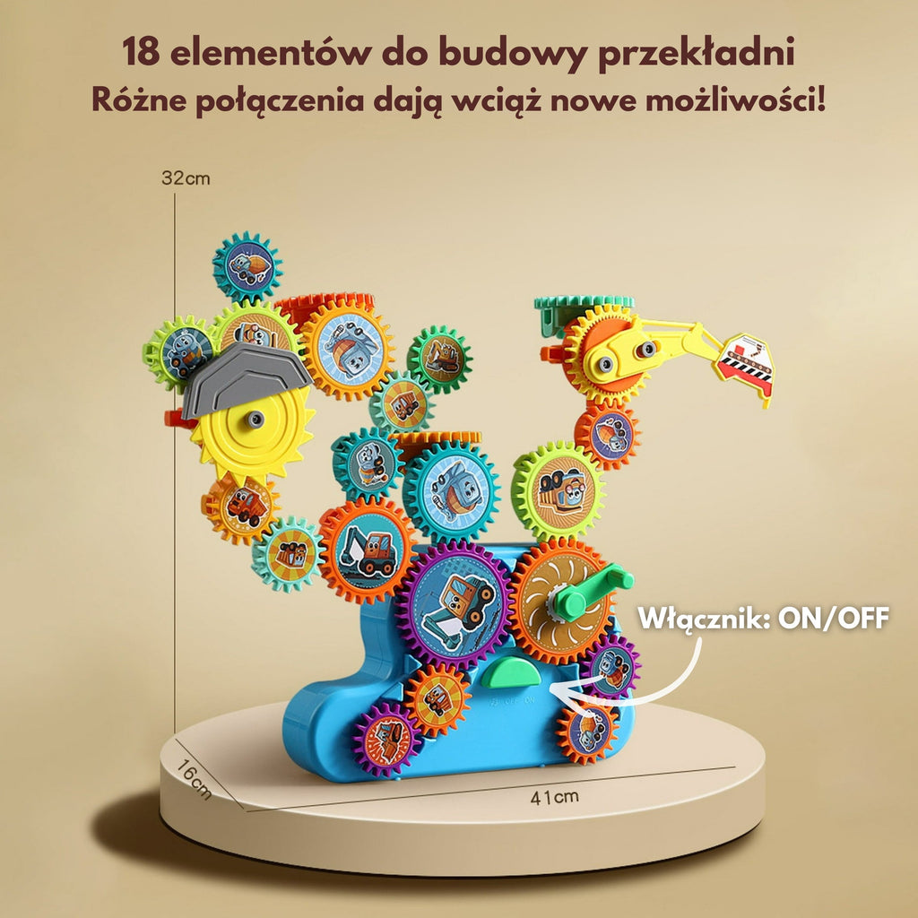 WOOPIE Interaktywne Klocki Konstrukcyjne Zębatki 18 el.