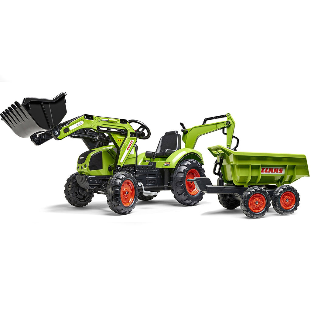 FALK Traktor na Pedały Claas Axos 330 z Koparką i Przyczepą 3-7 lat