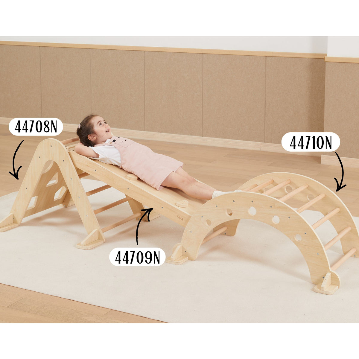 VIGA Drewniany Bujak Naturalny Montessori