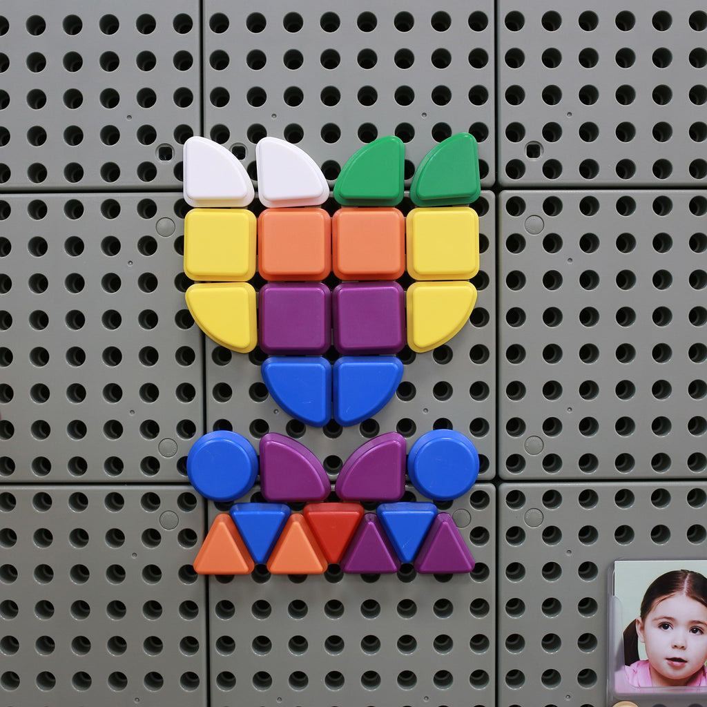 MASTERKIDZ Zestaw Kołeczki w kształcie figur geometrycznych 64szt do tablic STEM