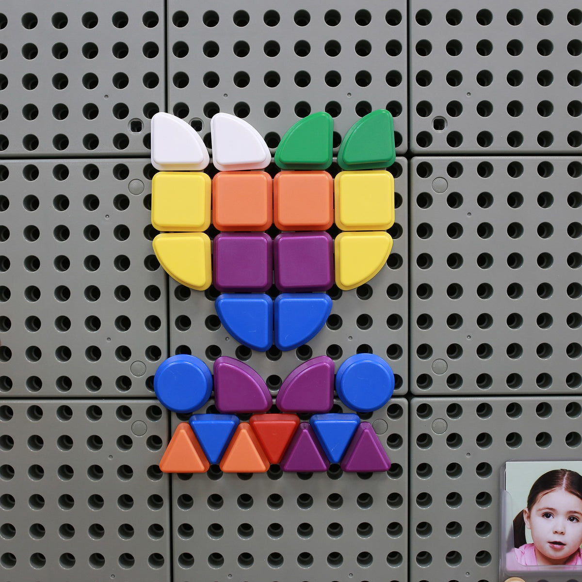 MASTERKIDZ Zestaw Kołeczki w kształcie figur geometrycznych 64szt do tablic STEM