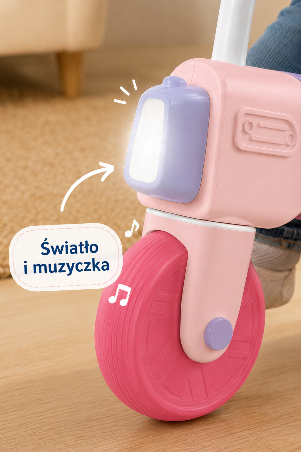 WOOPIE  BABY Rowerek Biegowy Jeździk Dźwięk 18m+ Różowy