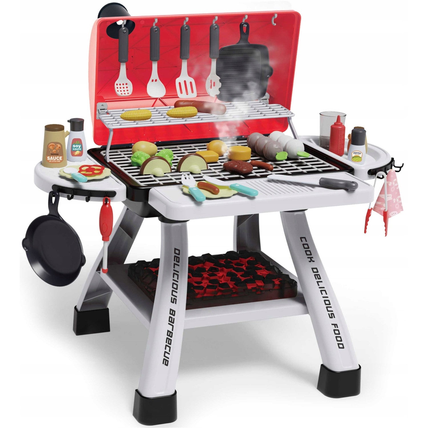 WOOPIE Grill Barbecue Kuchnia Ogrodowa Interaktywna Para LED Zestaw XL 41 el.