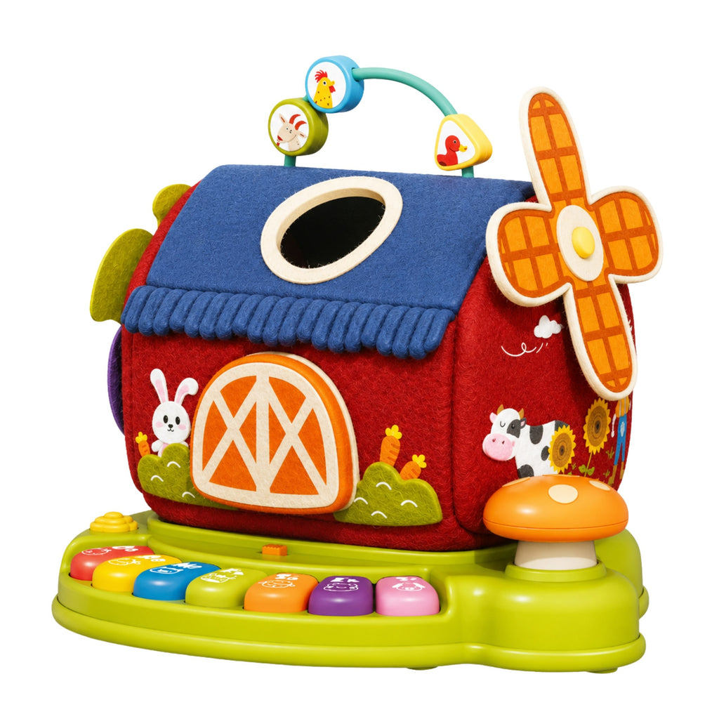 WOOPIE BABY Interaktywny Domek Farma Sorter Pianinko + 7 Pluszaków Edukacyjny