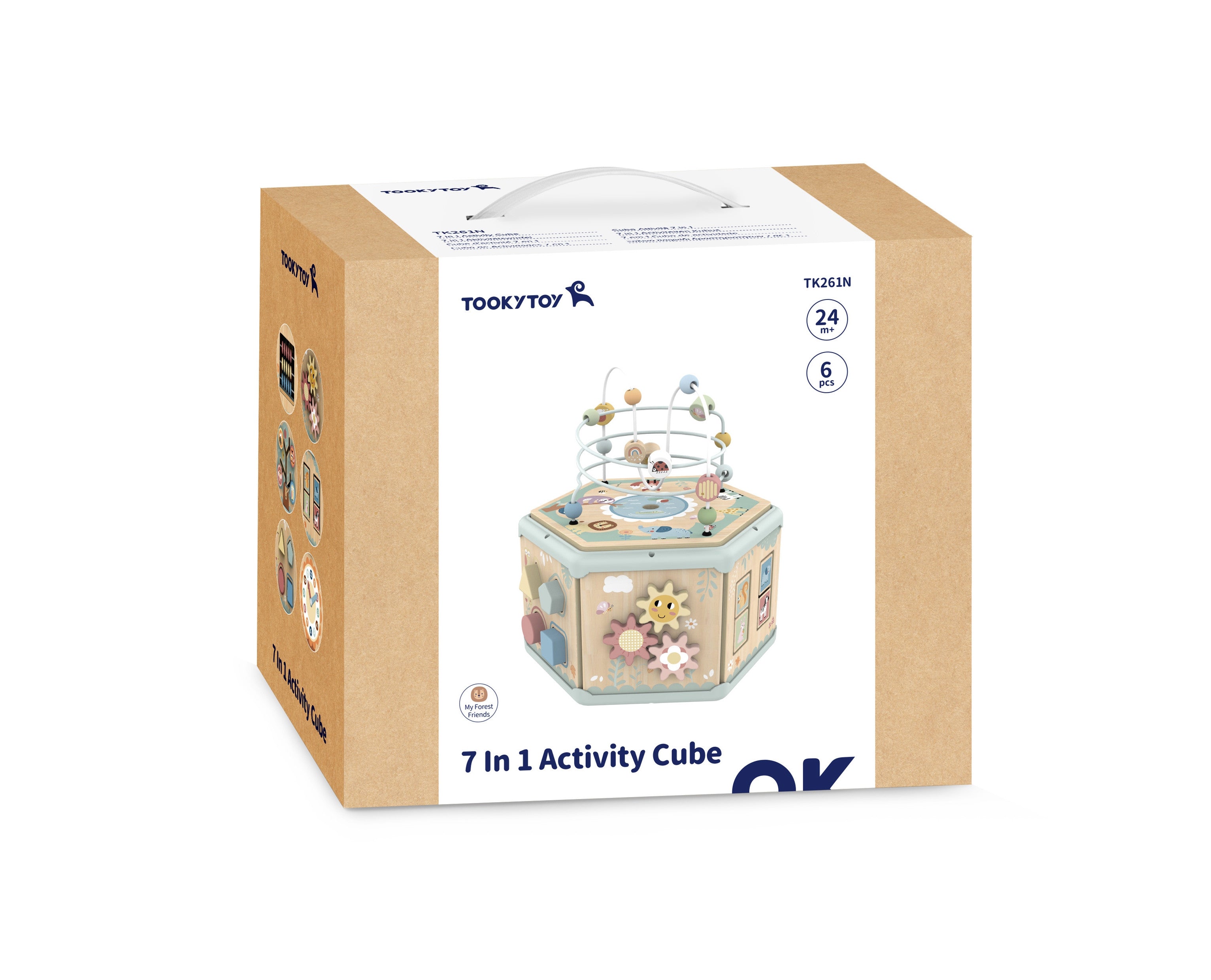 TOOKY TOY Drewniany Sześciokąt Montessori Otwierane Pudełko