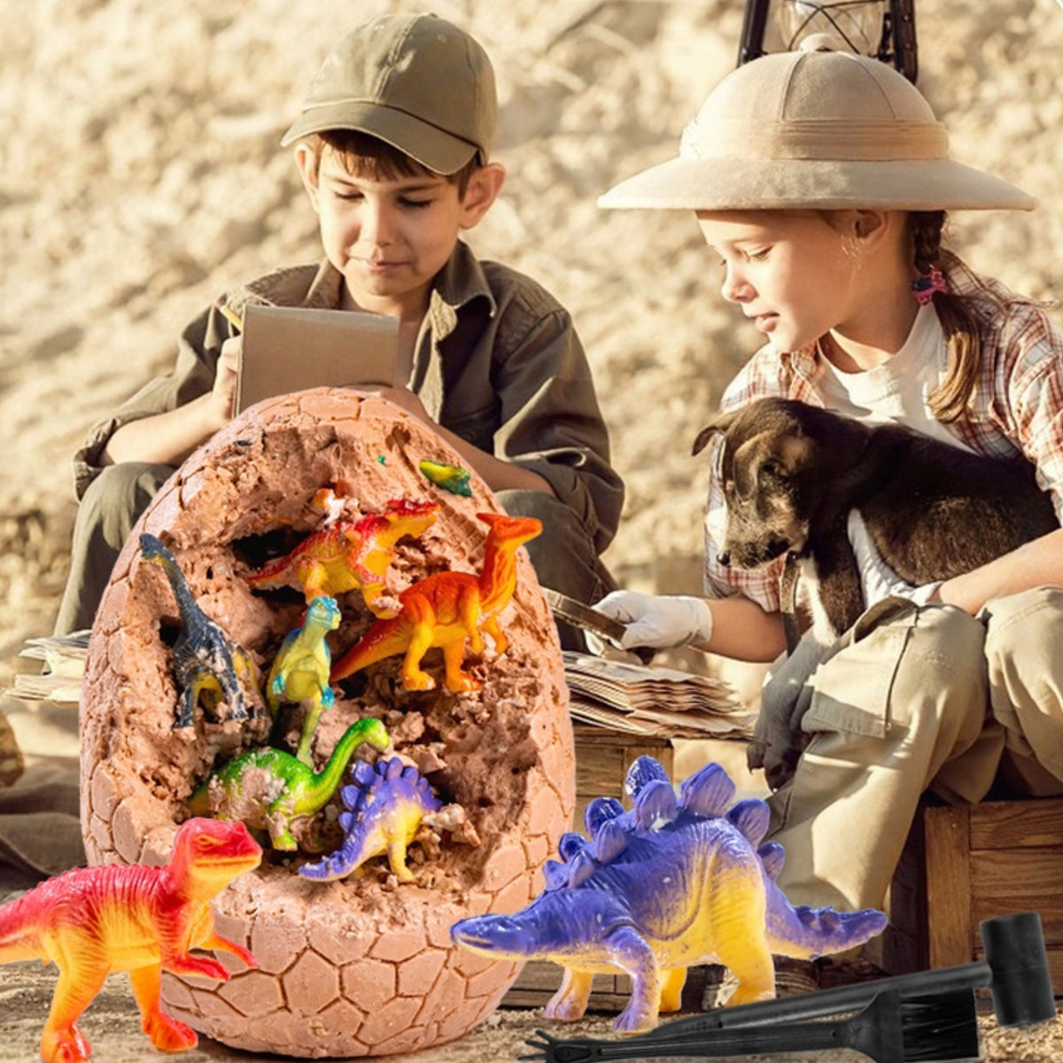 WOOPIE Wykopalisko Jajko Dinozaura Zestaw Archeologa do Rozkopania 12 Dinozaurów