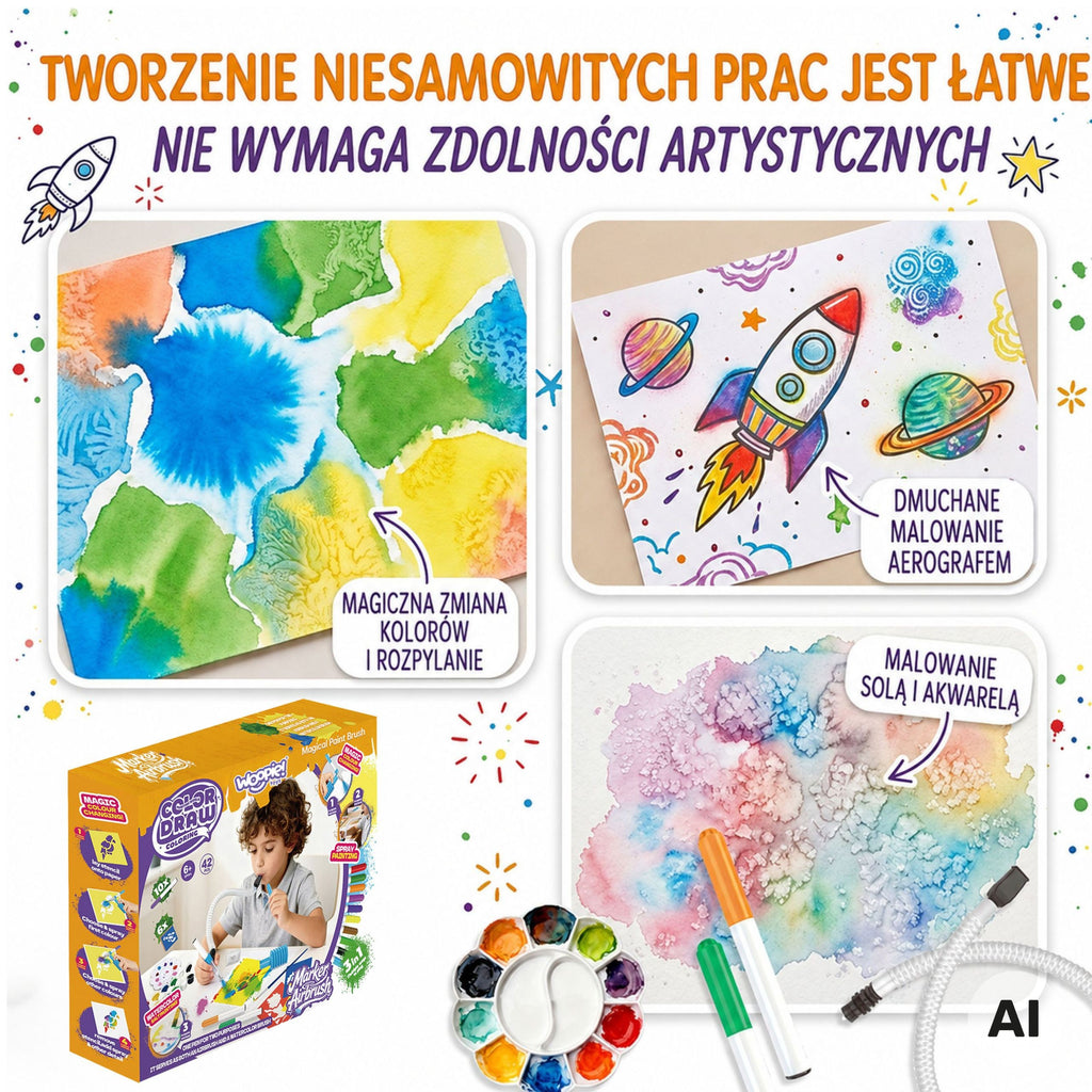 WOOPIE Kreatywny Zestaw Do Malowania i Tworzenia  3w1 42 el.