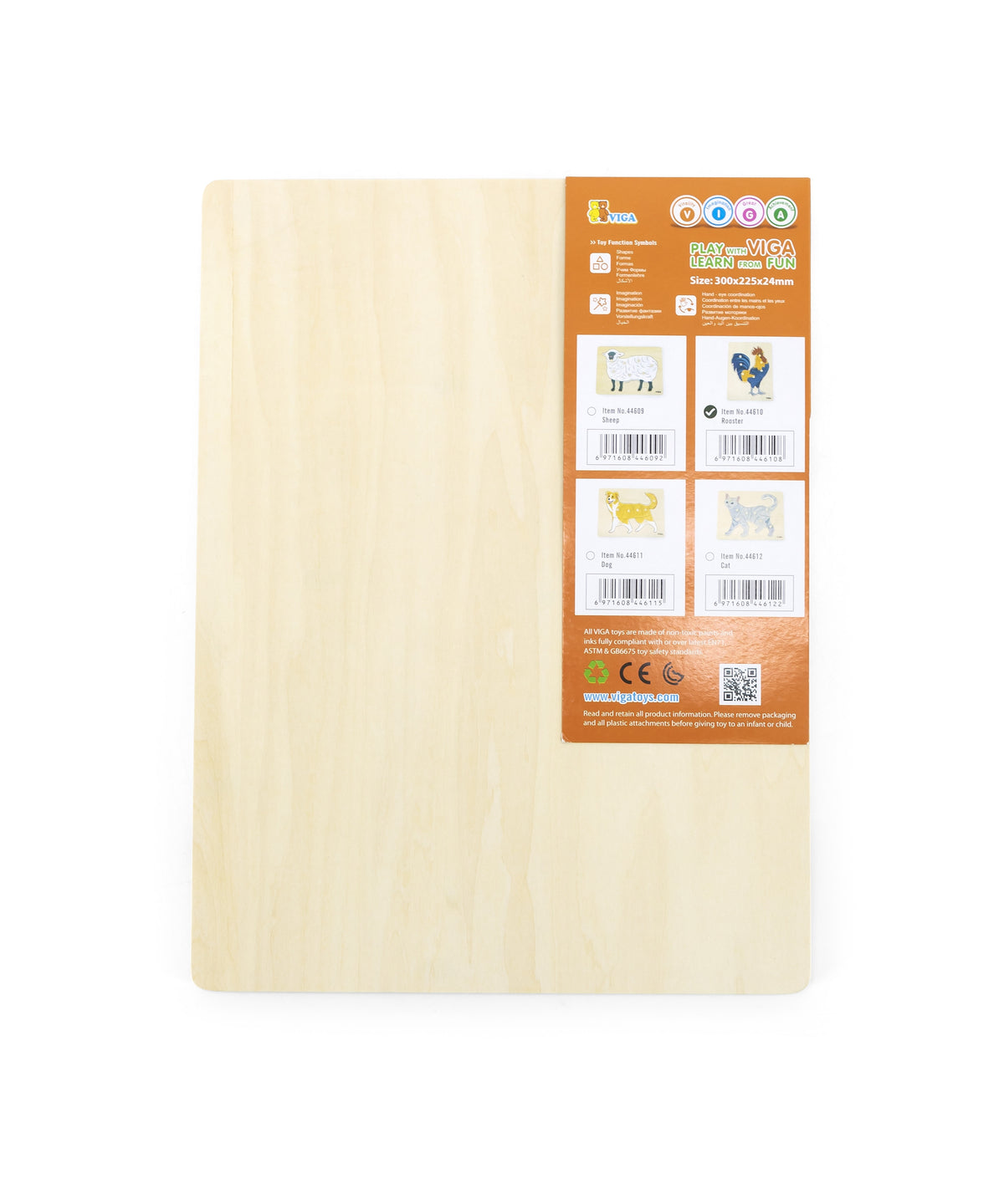 VIGA Drewniane Puzzle Montessori Kogut z Pinezkami
