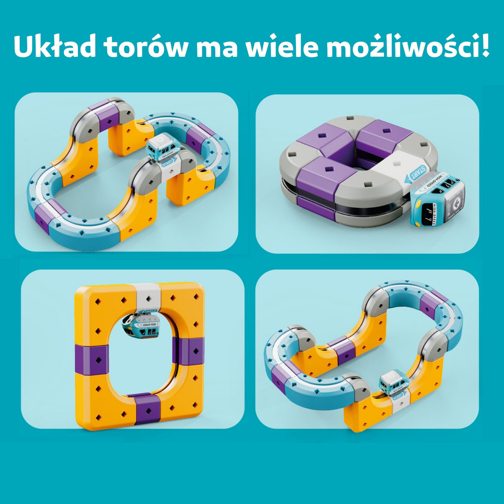 WOOPIE Zestaw Konstrukcyjny Magnetyczny Tor Kolejowy z Efektem Przyciągania 38 el.