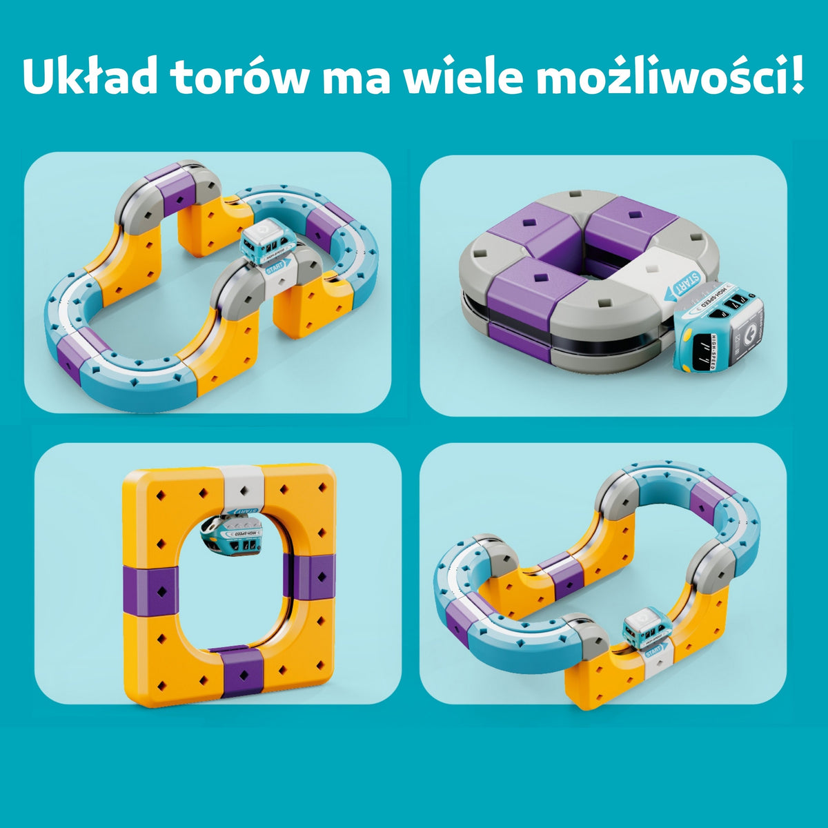 WOOPIE Zestaw Konstrukcyjny Magnetyczny Tor Kolejowy z Efektem Przyciągania 38 el.