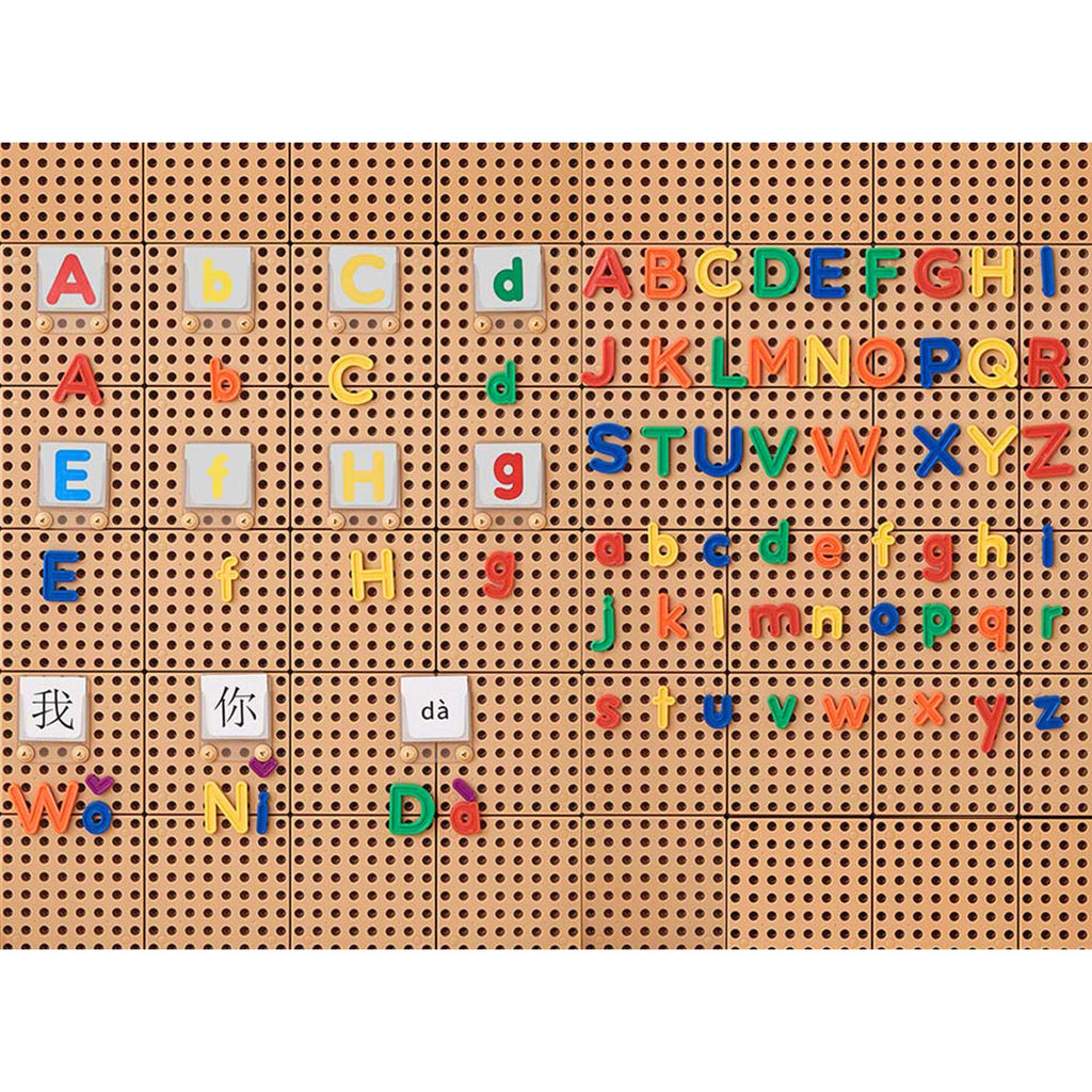 MASTERKIDZ Alfabet Zestaw Liter (Dużych i Małych) do Paneli Ściennych STEM 122 el.