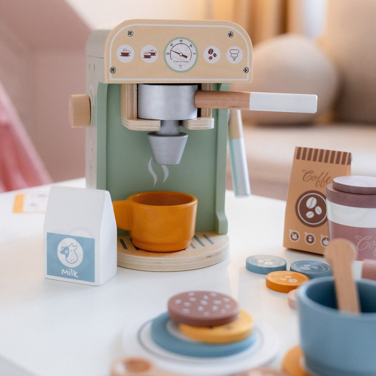 WOOPIE GREEN Drewniany Ekspres do Kawy Cukiernia Barista 25 el.
