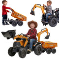 FALK Traktor Case IH Backhoe Pomarańczowy z Przyczepką Ruchoma Łyżka od 3-7 Lat