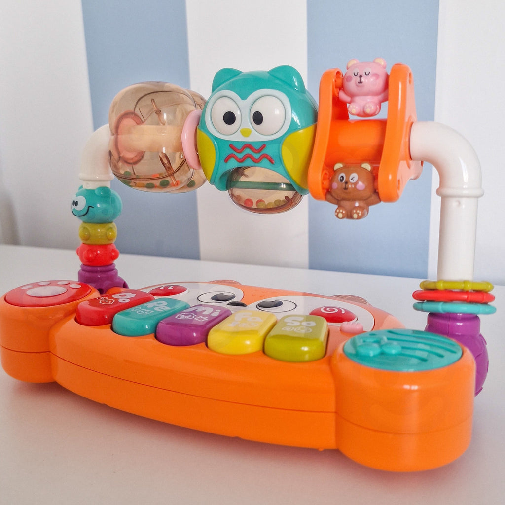 WOOPIE BABY Interaktywne Pianino Edukacyjne Sensoryczne Lisek LED Grzechotki