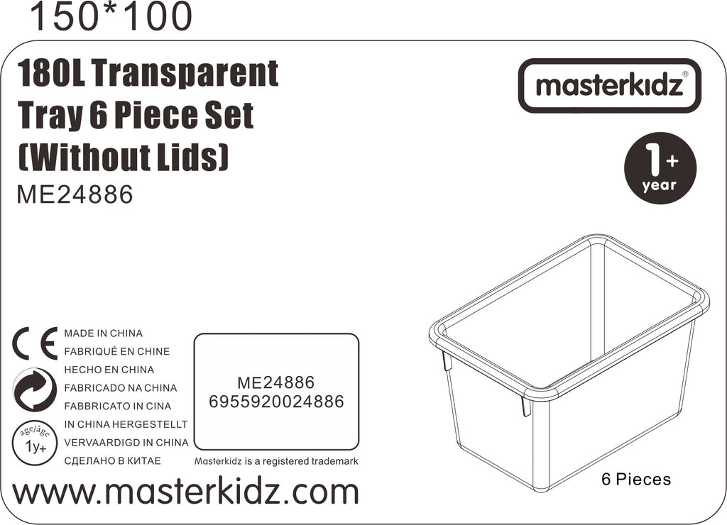 MASTERKIDZ Akrylowe Pojemniki Na Elementy Do Tablicy STEM 6 Sztuk