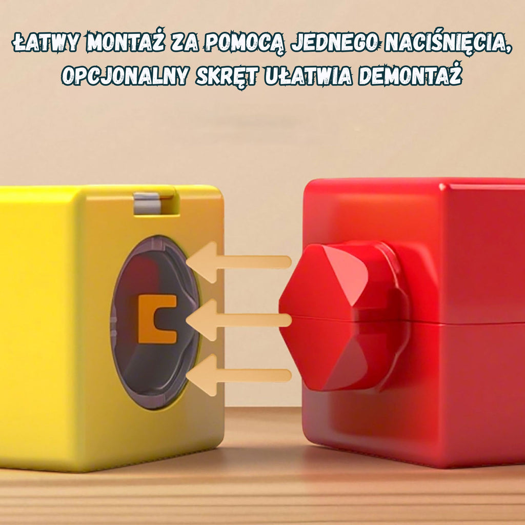 WOOPIE Magiczna Kolejka Kostkowa Klocki Konstrukcyjne Tor Antygrawitacyjny Magnetyczny 18el..