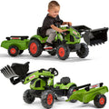 Falk Traktor na Pedały Claas z Przyczepą i Łyżką Zielony dla Dzieci 2-5