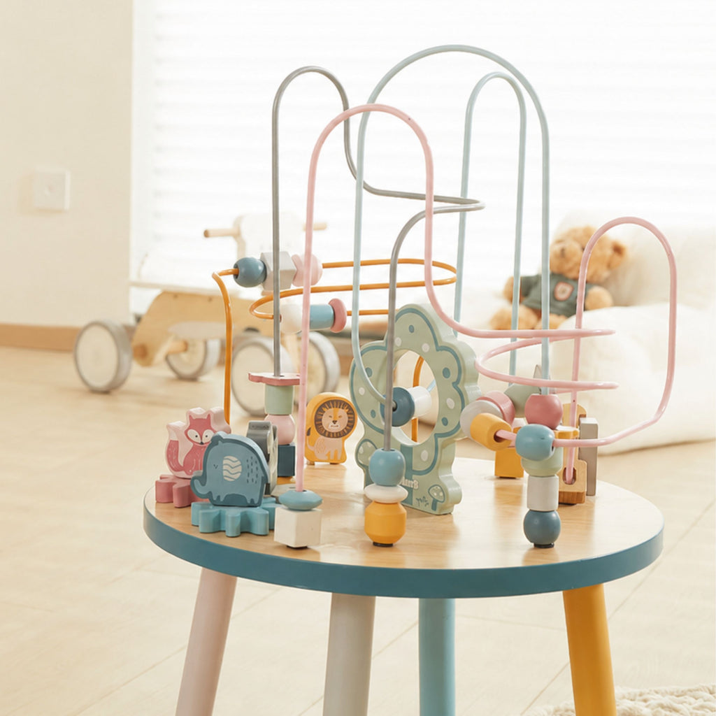 VIGA PolarB Drewniany Stolik Edukacyjny Manipulacyjny Przeplatanka Montessori