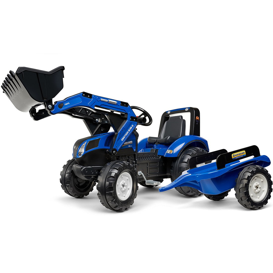 FALK Traktor na Pedały New Holland T8 z Łyżką i Przyczepą 3-7 lat