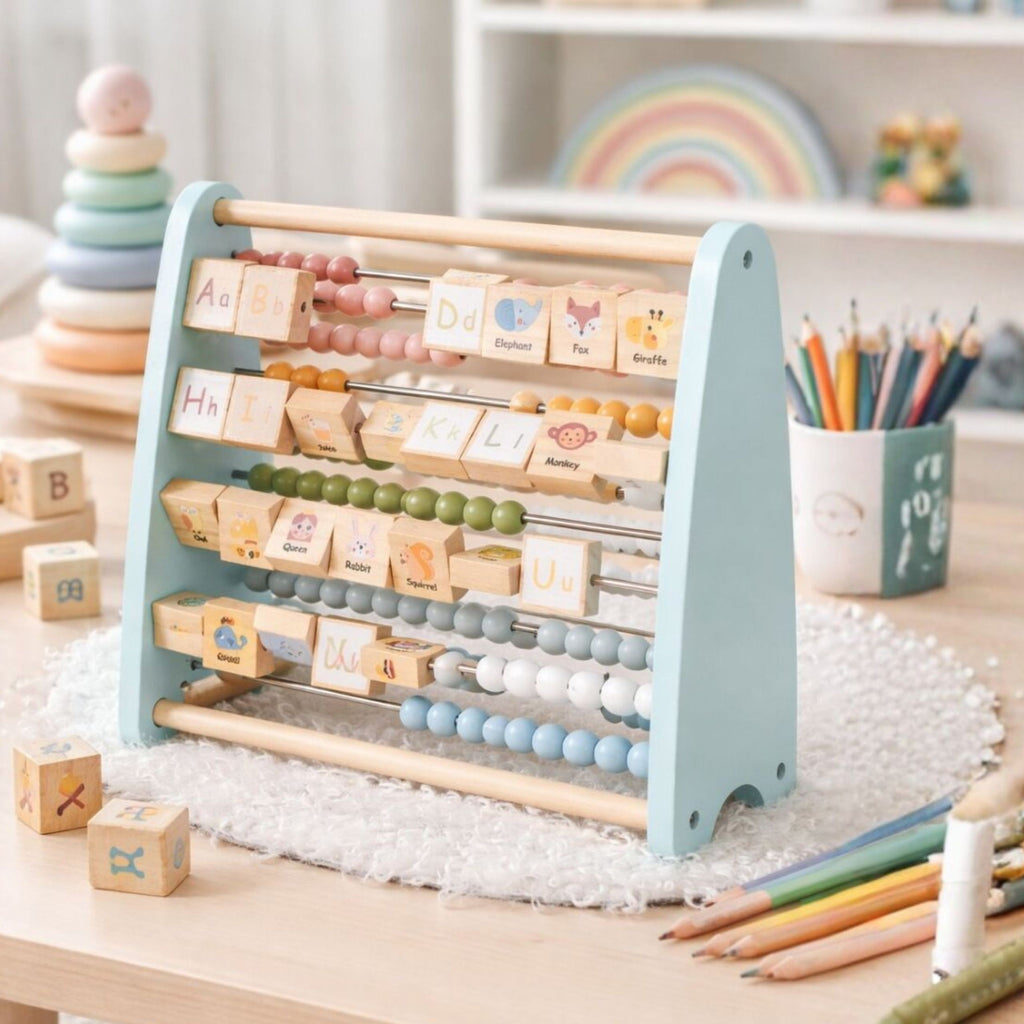 TOOKY TOY Liczydło Dwustronne Alfabet Obrazki