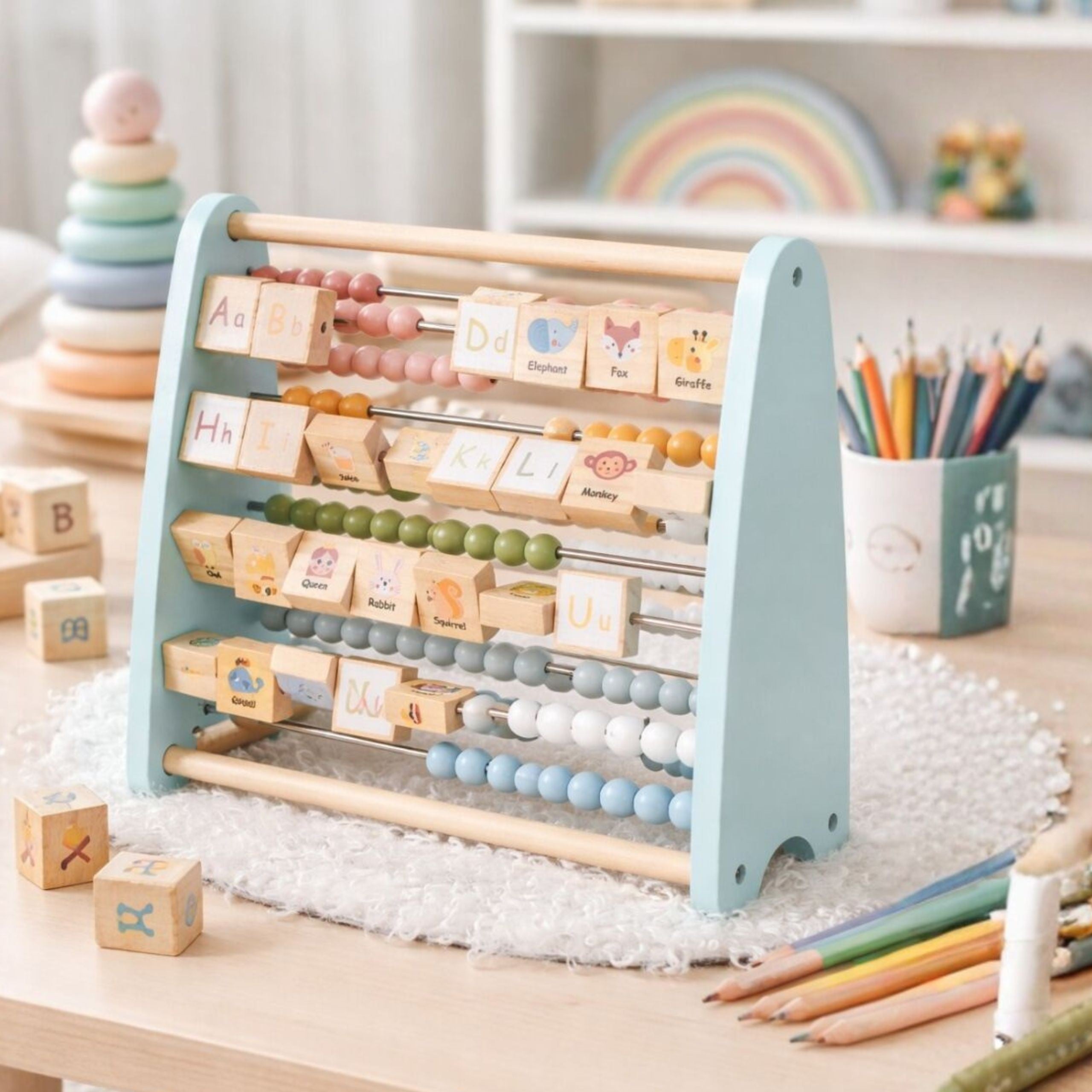 TOOKY TOY Liczydło Dwustronne Alfabet Obrazki