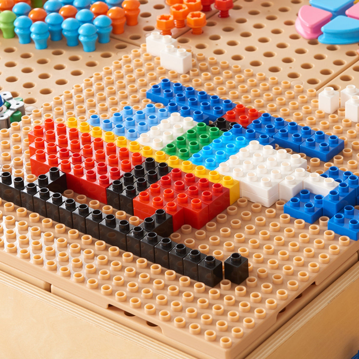 MASTERKIDZ Zestaw Klocków Konstrukcyjnych STEM 135 el. z Nakładką na Panel 4 szt.