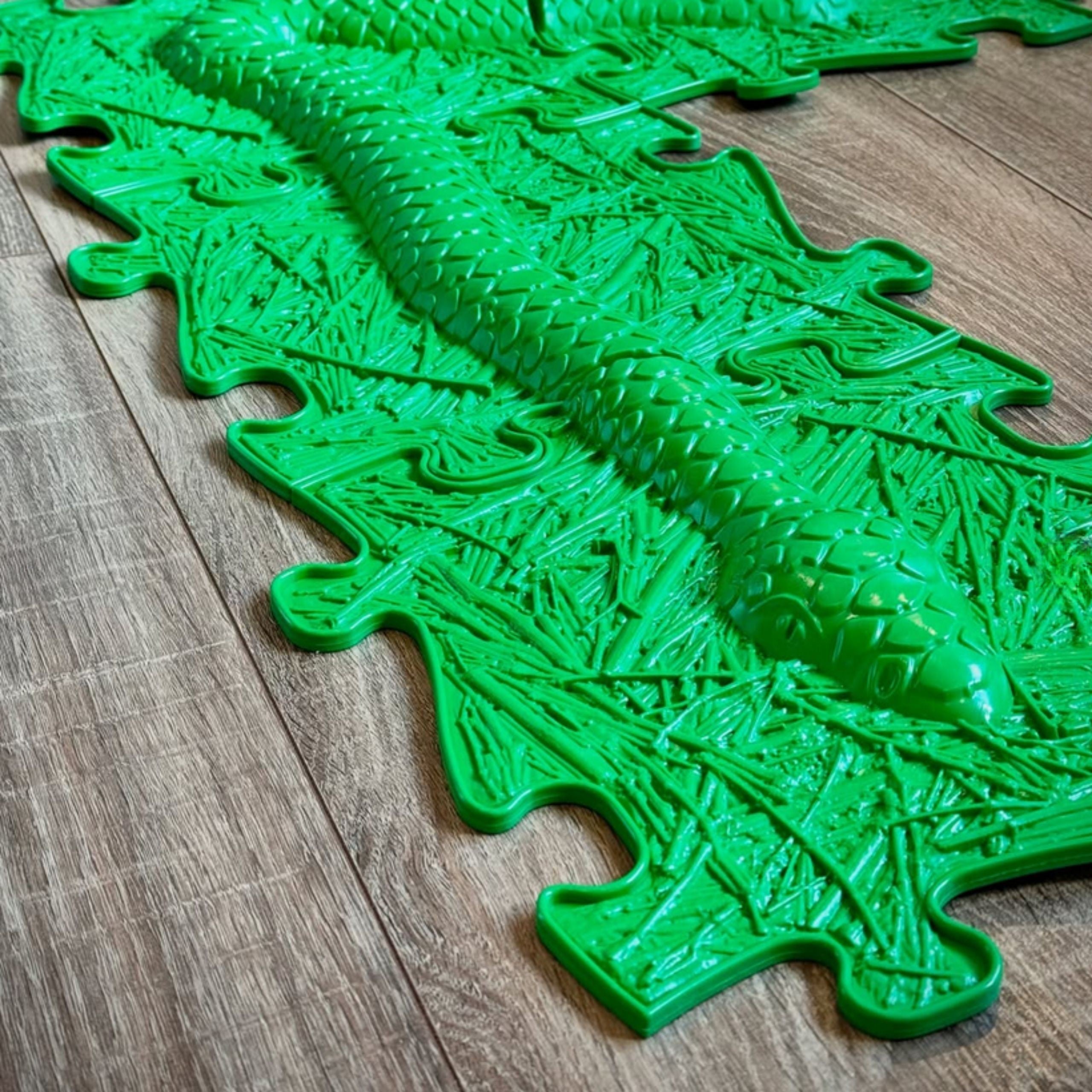 WOOPIE Mata Sensoryczna Ortopedyczna Puzzle Wąż Zielony 6 el.
