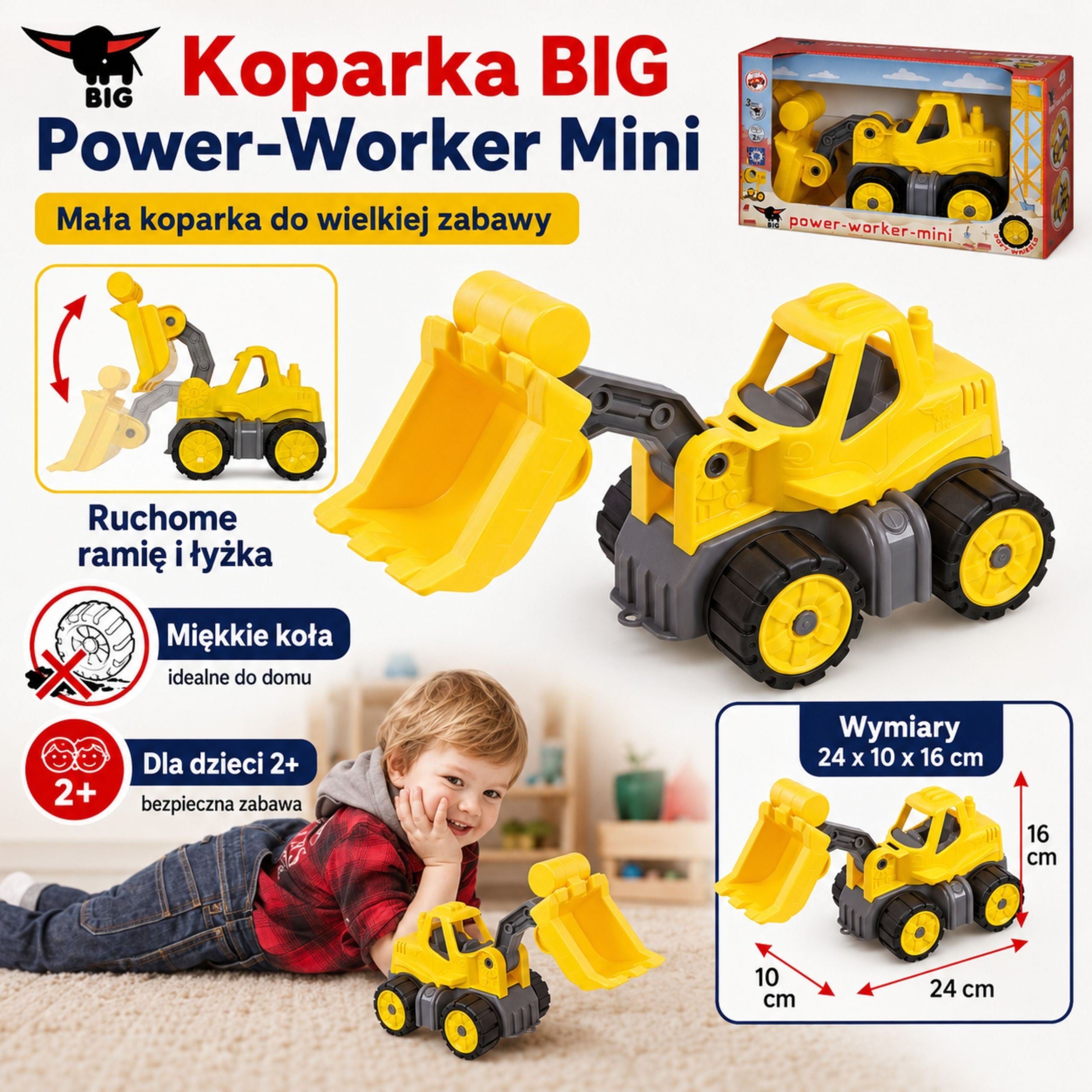 BIG Power Worker Mini Ładowarka Samochód do Piasku