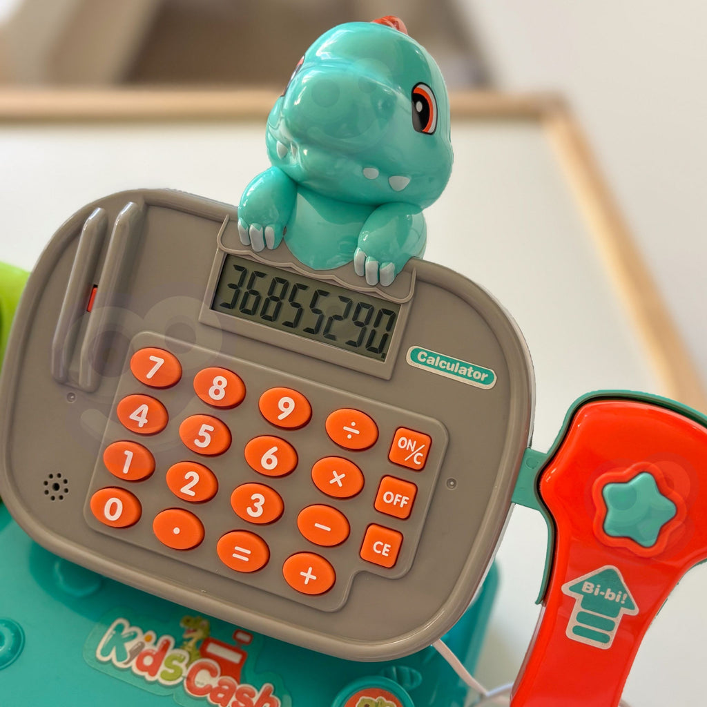 WOOPIE Kasa Sklepowa z Półką DINO Niebieski