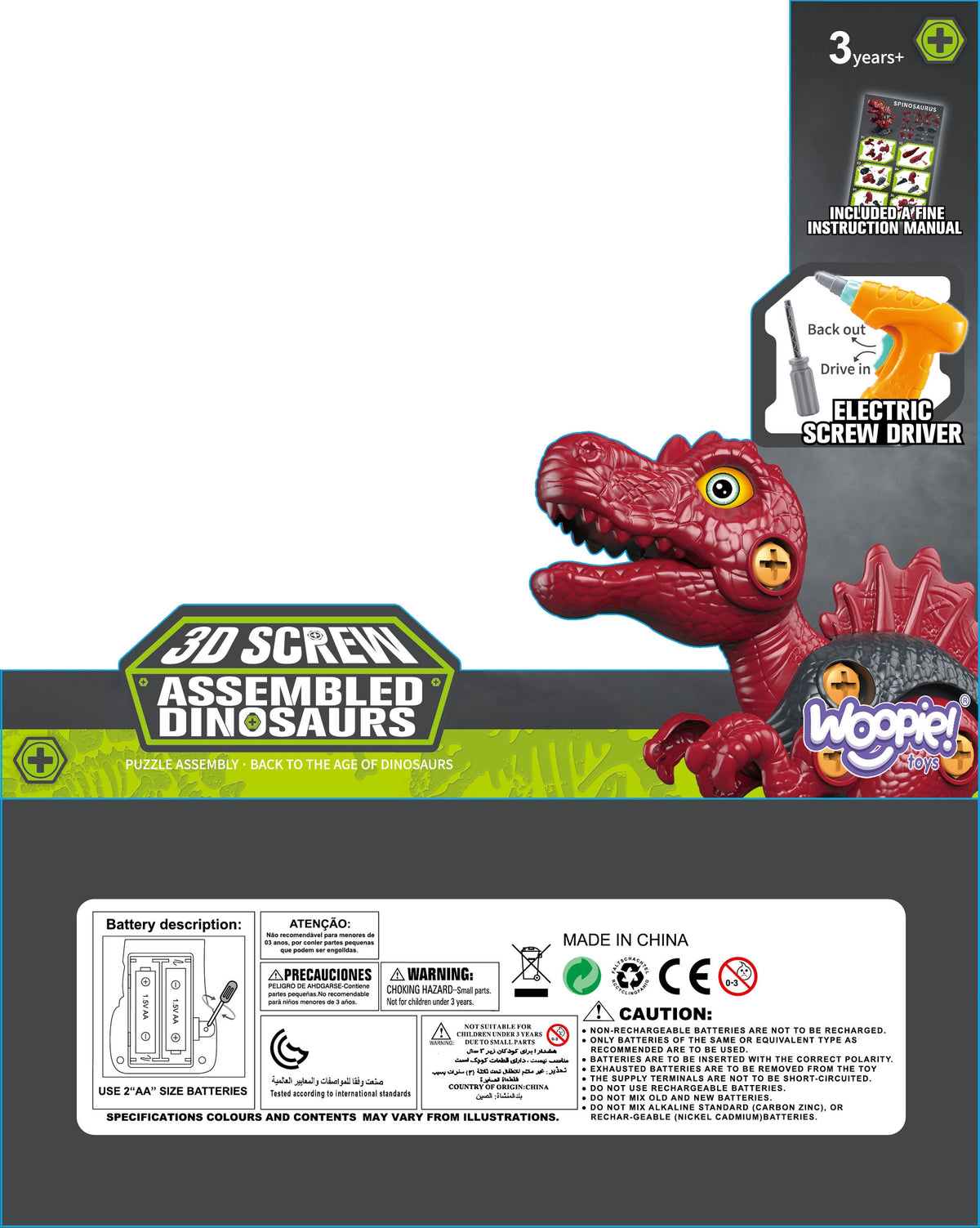 WOOPIE Dinozaur do Skręcania Zestaw Konstrukcyjny + Wiertarka 31 el.