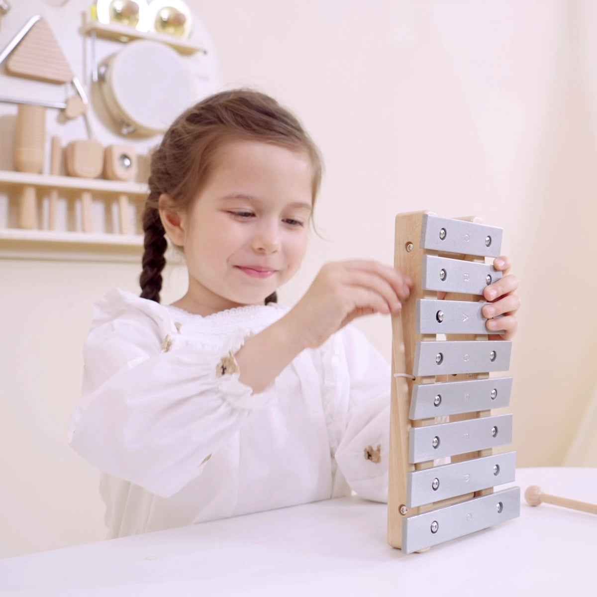 VIGA Drewniana Tablica Muzyczna Zestaw 12 Instrumentów Perkusyjnych
