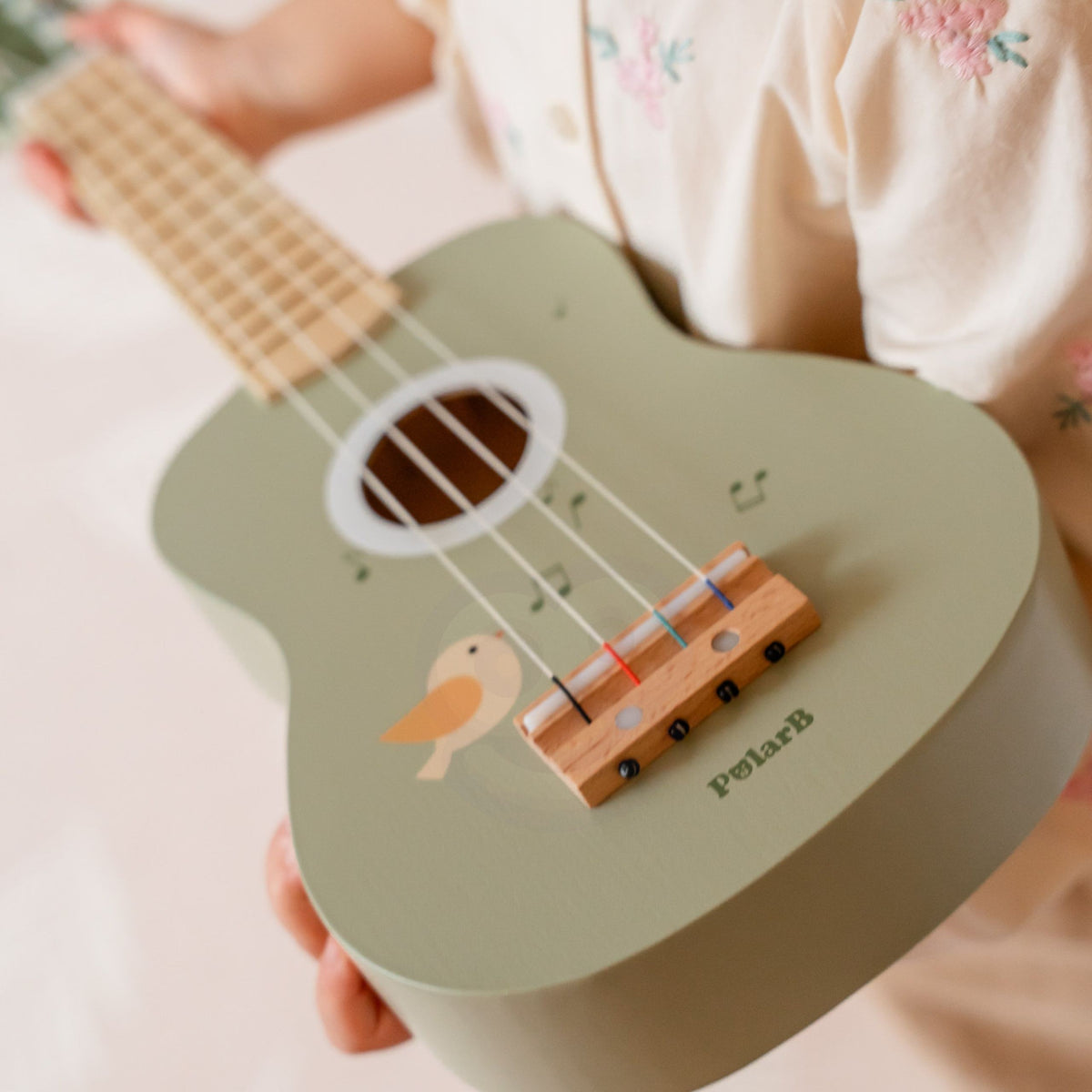 Viga Drewniane Ukulele Gitara Dla Dzieci Zielone Z Nutami