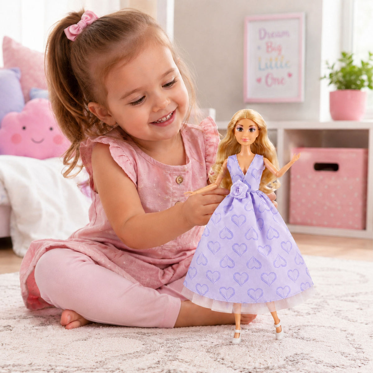 WOOPIE ROYAL Lalka Lily Długie Blond Włosy 30 cm Lawendowa Suknia Akcesoria
