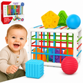 WOOPIE BABY Elastyczna Kostka Sensoryczna Sorter dla Dzieci Kolorowe Kształty 13 el.
