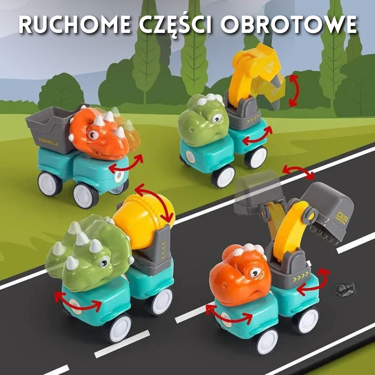 WOOPIE Klocki Magnetyczne Dinozaury Konstrukcyjne 84 el.