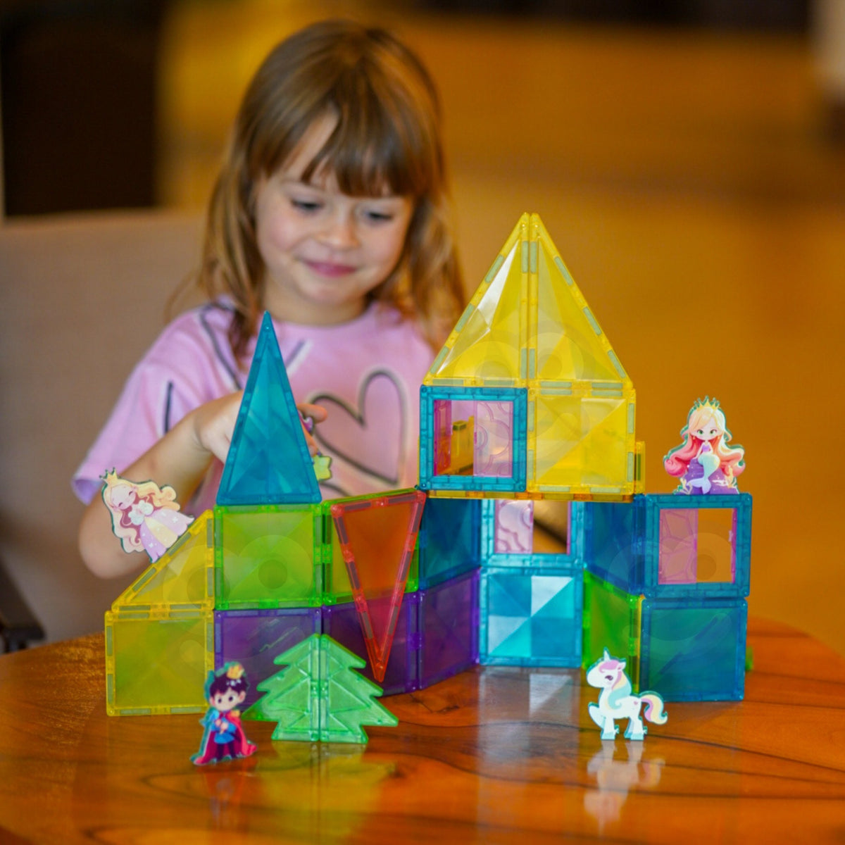 WOOPIE Klocki Magnetyczne Konstrukcyjne 3D Zestaw Edukacyjny Bajkowy Zamek 55el.