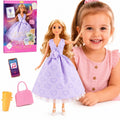 WOOPIE ROYAL Lalka Lily Długie Blond Włosy 30 cm Lawendowa Suknia Akcesoria