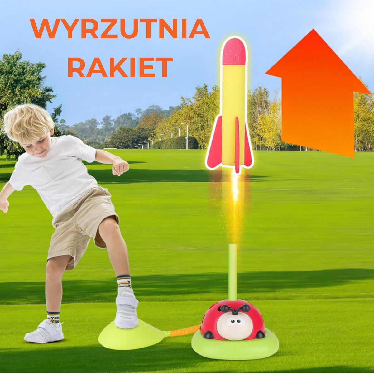 WOOPIE Gra Zręcznościowa 3w1 Wyrzutnia Rakiet Skakanka Rzut do Celu Biedronka