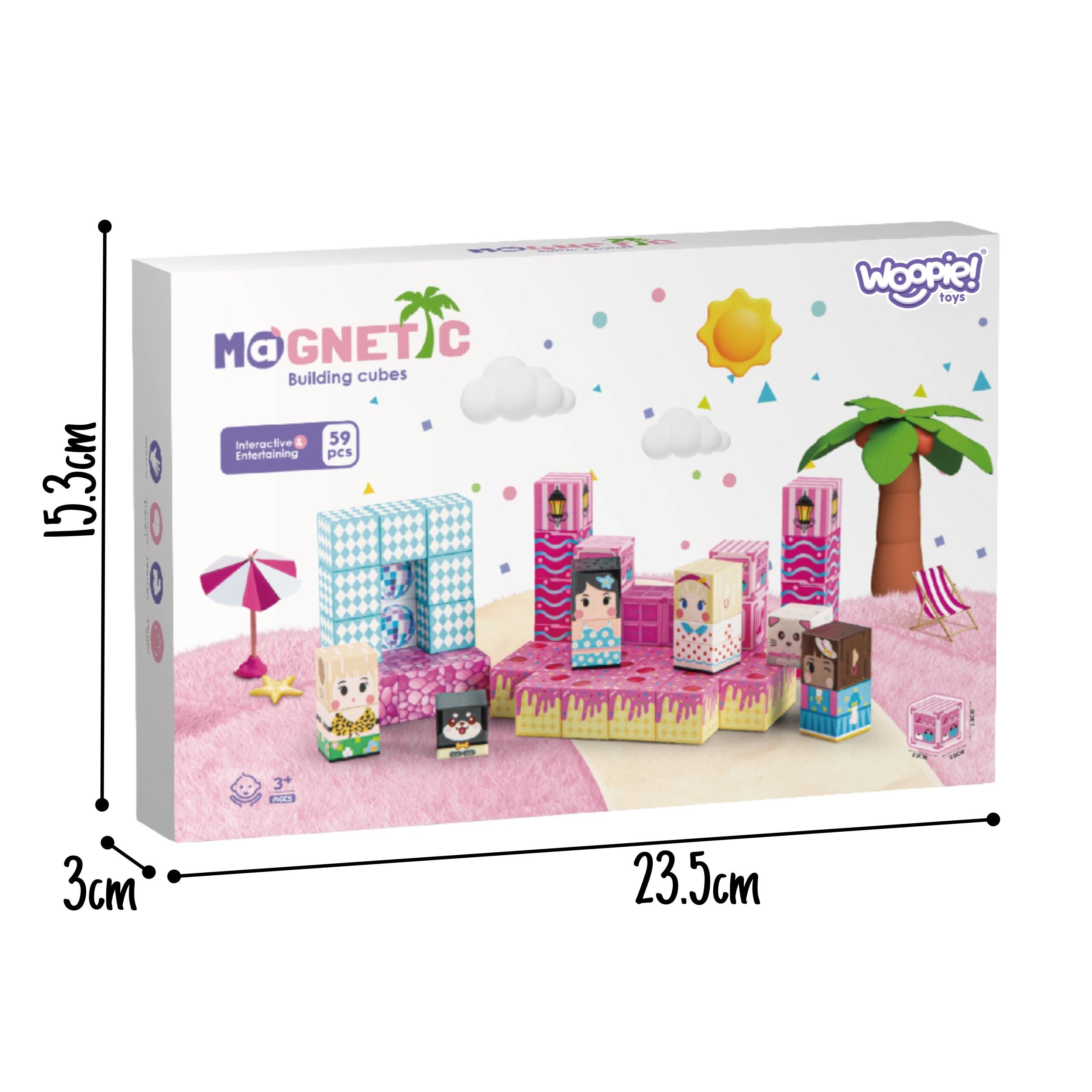 WOOPIE Klocki Magnetyczne Sześciany Magnesy 59el 3D