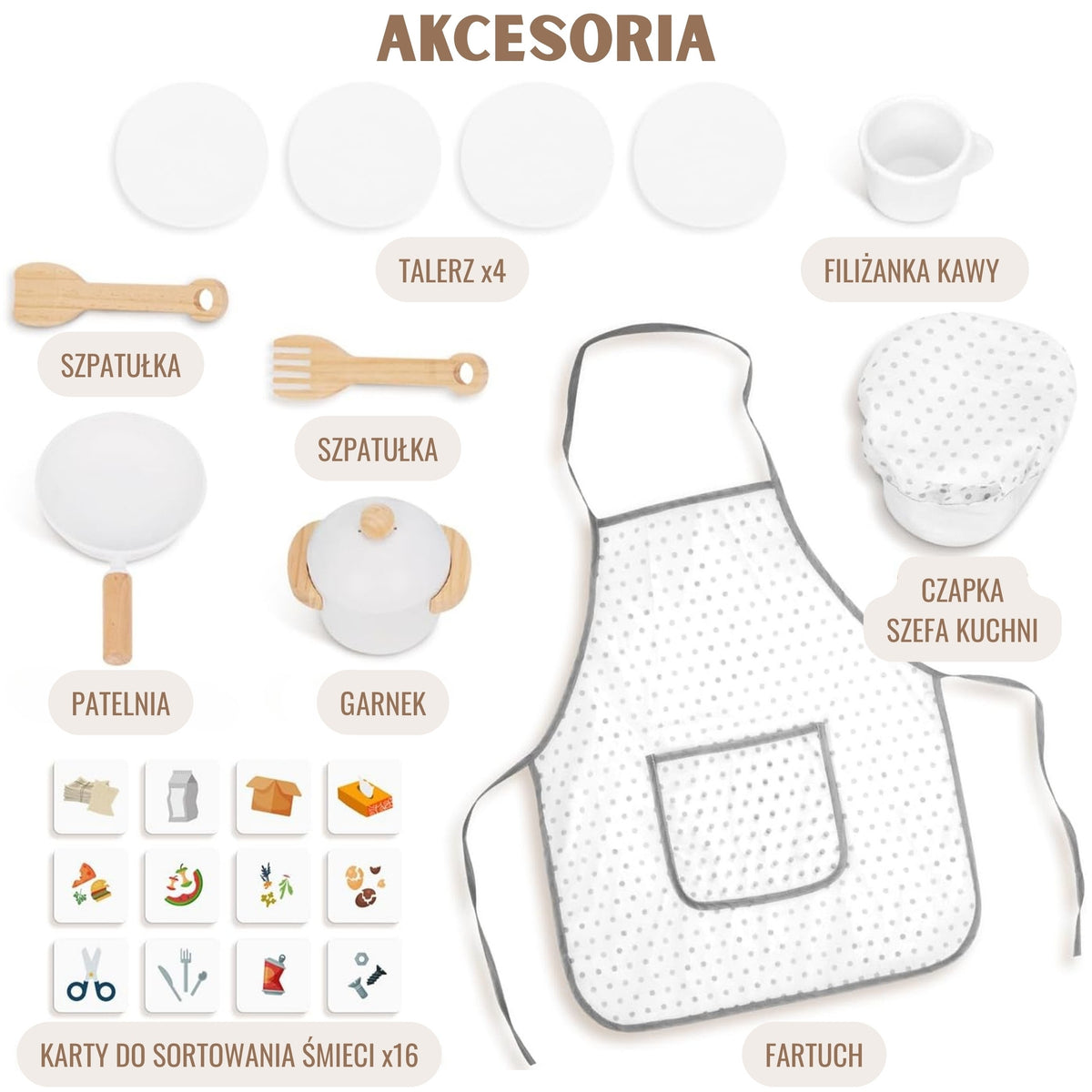 WOOPIE GREEN Drewniana Interaktywna Kuchnia 9w1 z Pralką i Tablicą