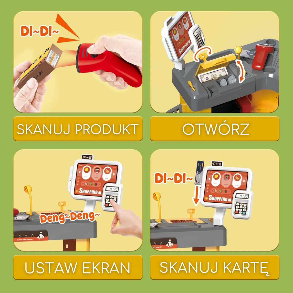 WOOPIE Interaktywny  Super Market dla Dzieci Akcesoria