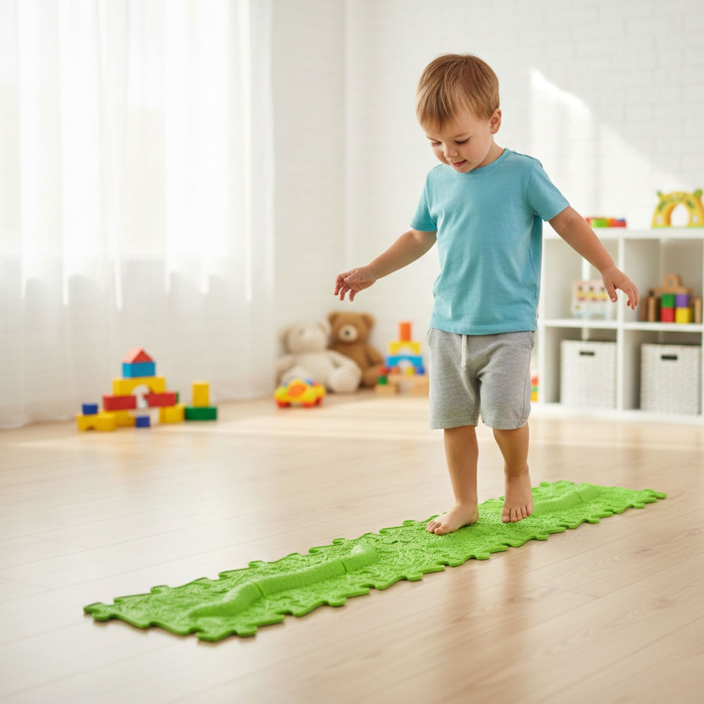 WOOPIE Mata Sensoryczna Ortopedyczna Puzzle Wąż Zielony 6 el.